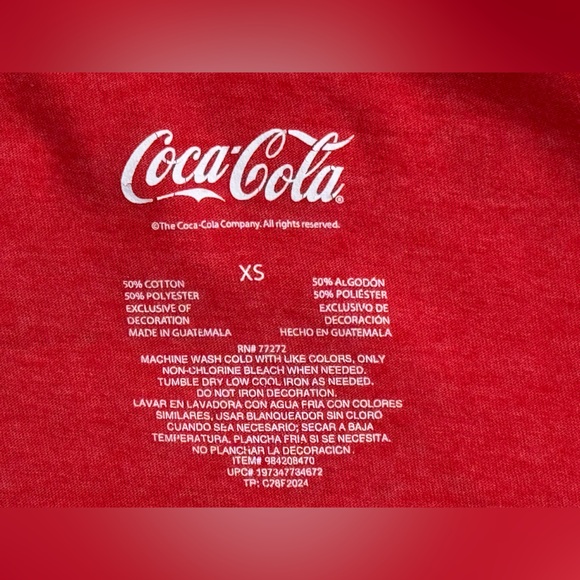 Coca Cola Classic Women’s T-shirt, Short Sleeve, Red Size XS - Picture 8 of 8